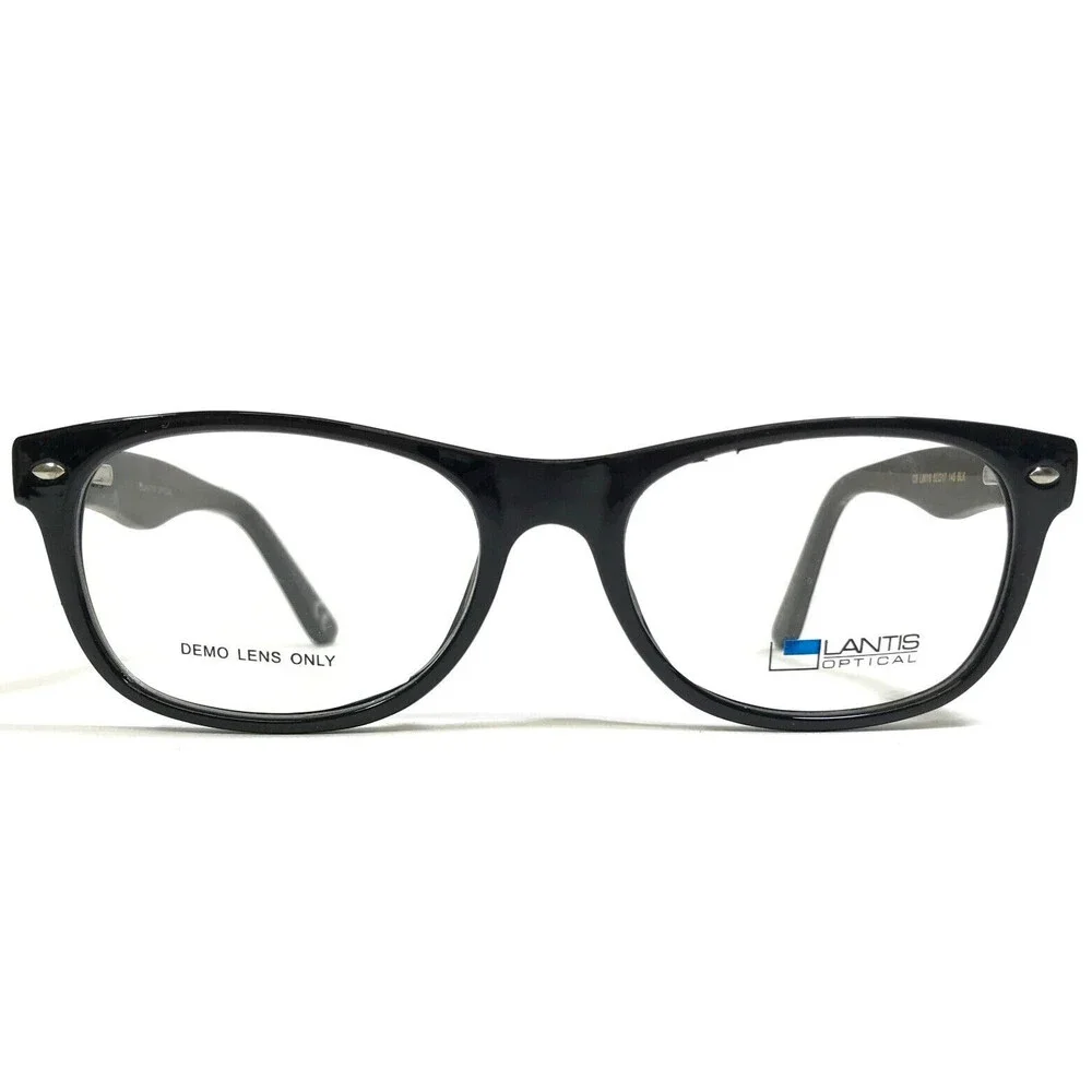 Lantis Eyeglasses Frames L6018 BLK Black Rectangular Full Rim 52-17-145